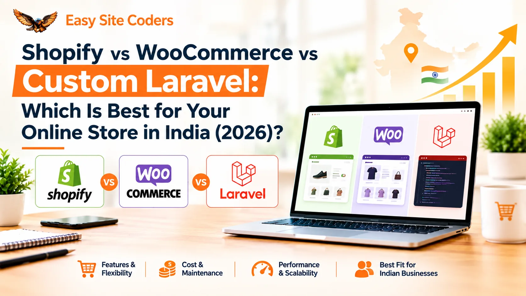 Shopify vs WooCommerce vs Custom Laravel (2026)